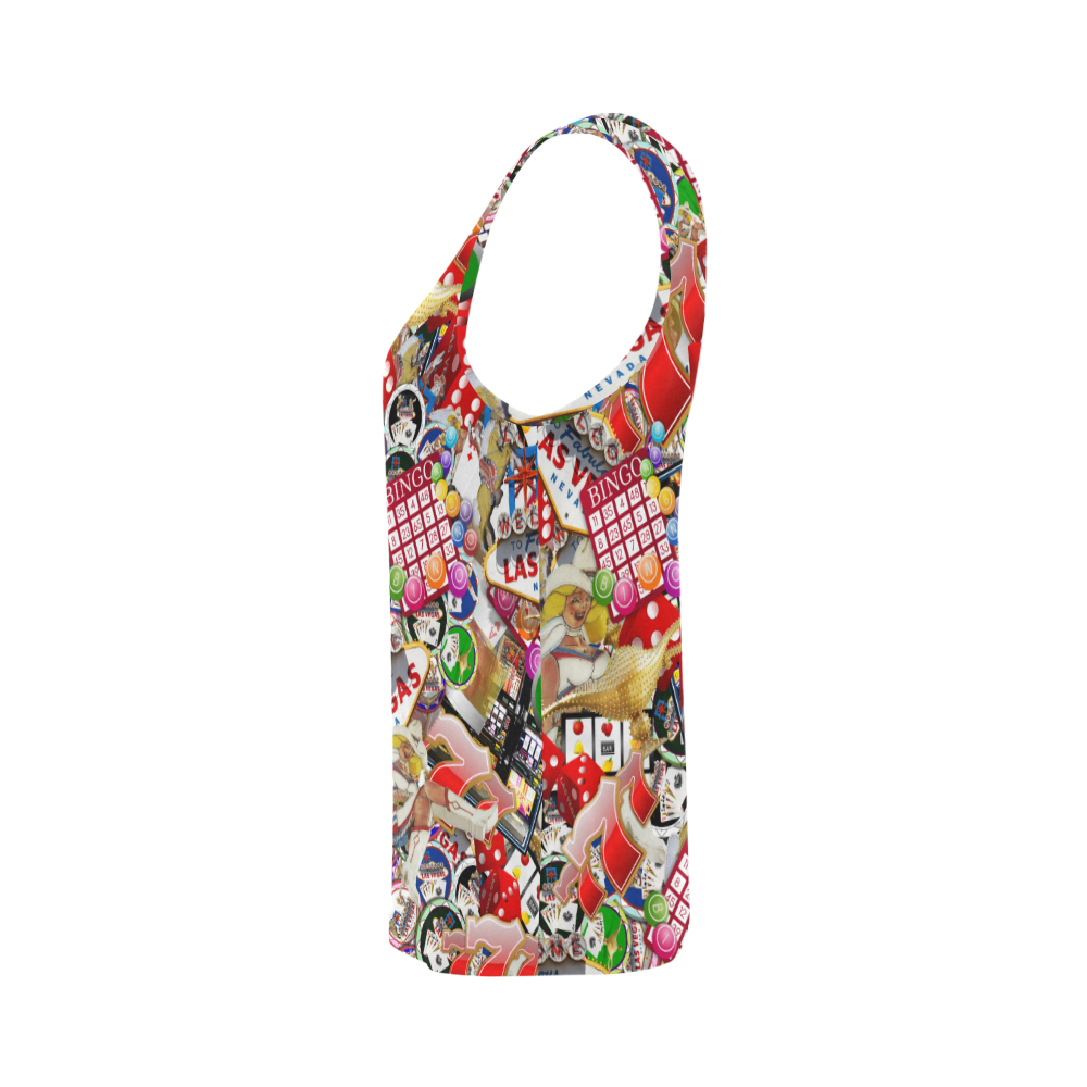 Gamblers Delight - Las Vegas Icons All Over Print Tank Top for Women (Model T43)