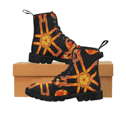 Baphomet Burning Star Darkstar Martin Boots for Men (Black) (Model 1203H)