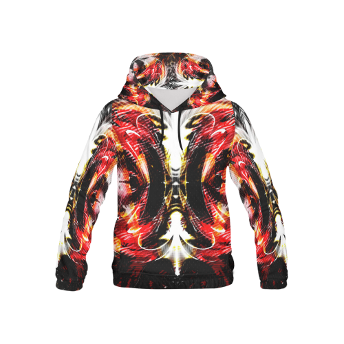 xxsml Red Rave Wild All Over Print Hoodie for Kid (USA Size) (Model H13)