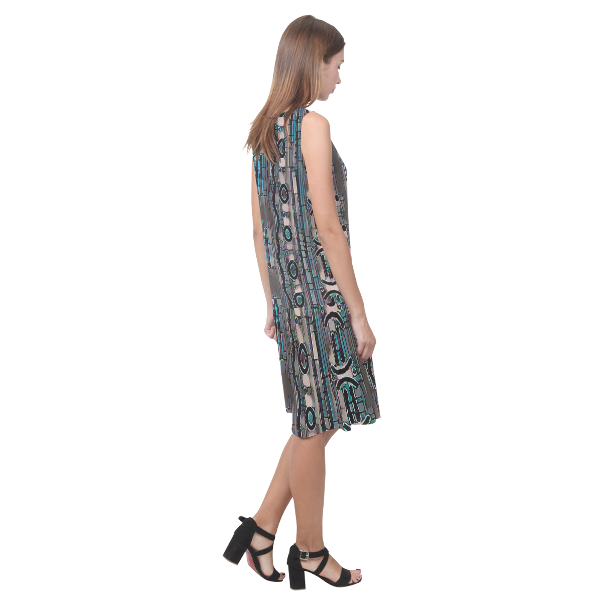 Discover2 Sleeveless Splicing Shift Dress(Model D17)