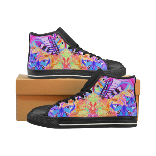 papillons 2-16 High Top Canvas Shoes for Kid (Model 017)