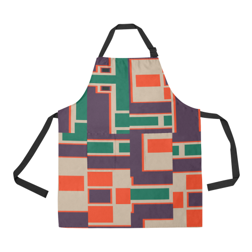 Shapes on a purple background All Over Print Apron