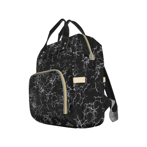 75 Black Grunge Multi-Function Diaper Backpack/Diaper Bag (Model 1688)