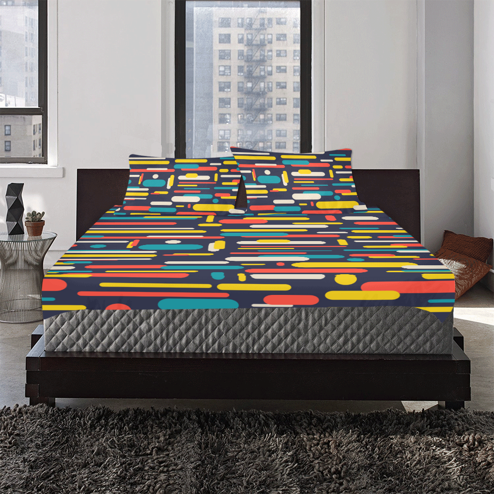 Colorful Rectangles 3-Piece Bedding Set