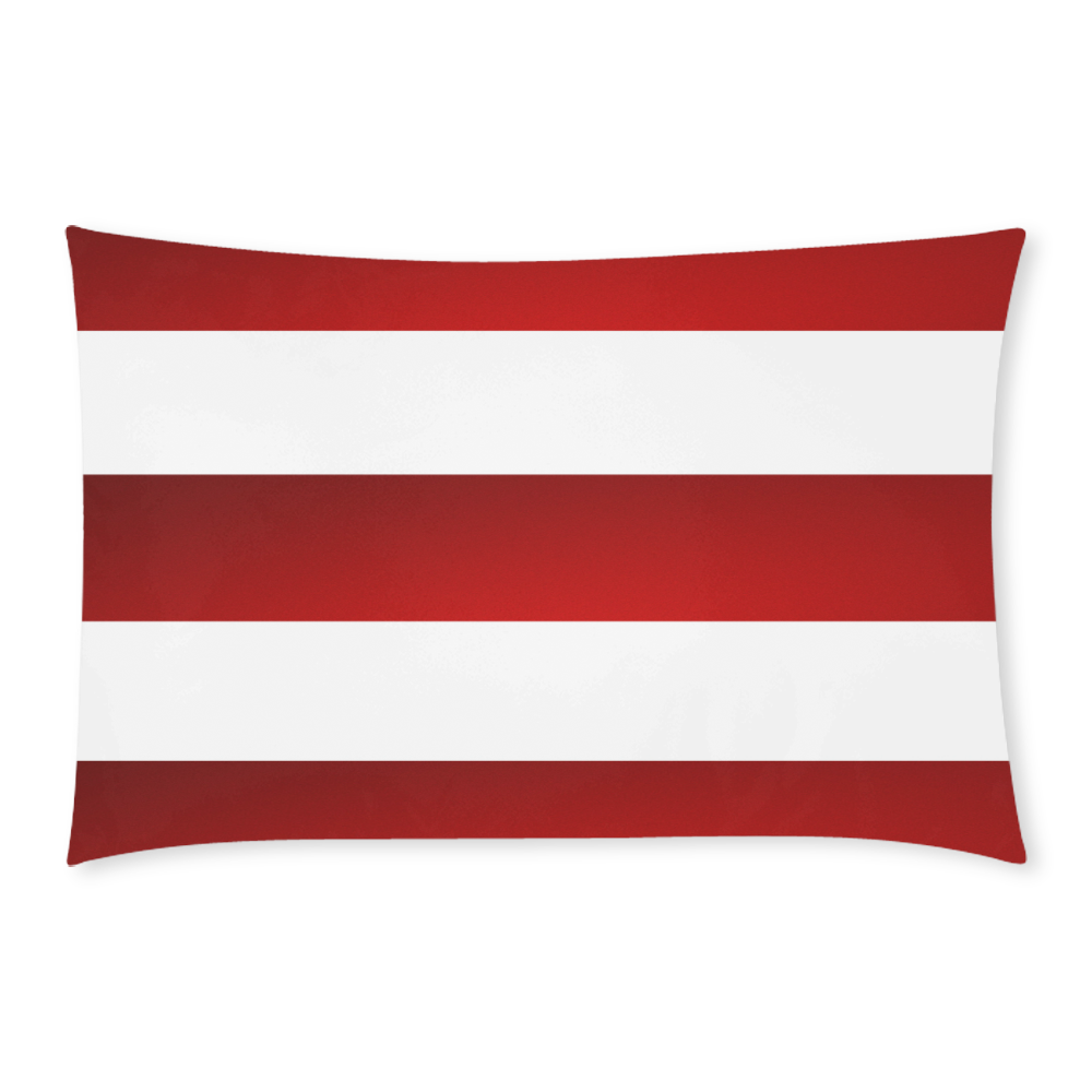 Red White Stripes 3-Piece Bedding Set