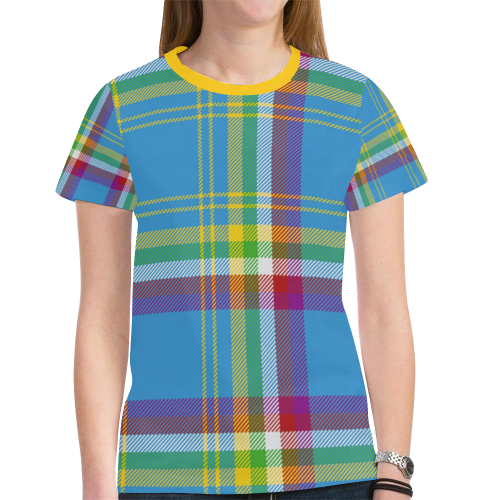 Yukon Tartan New All Over Print T-shirt for Women (Model T45)