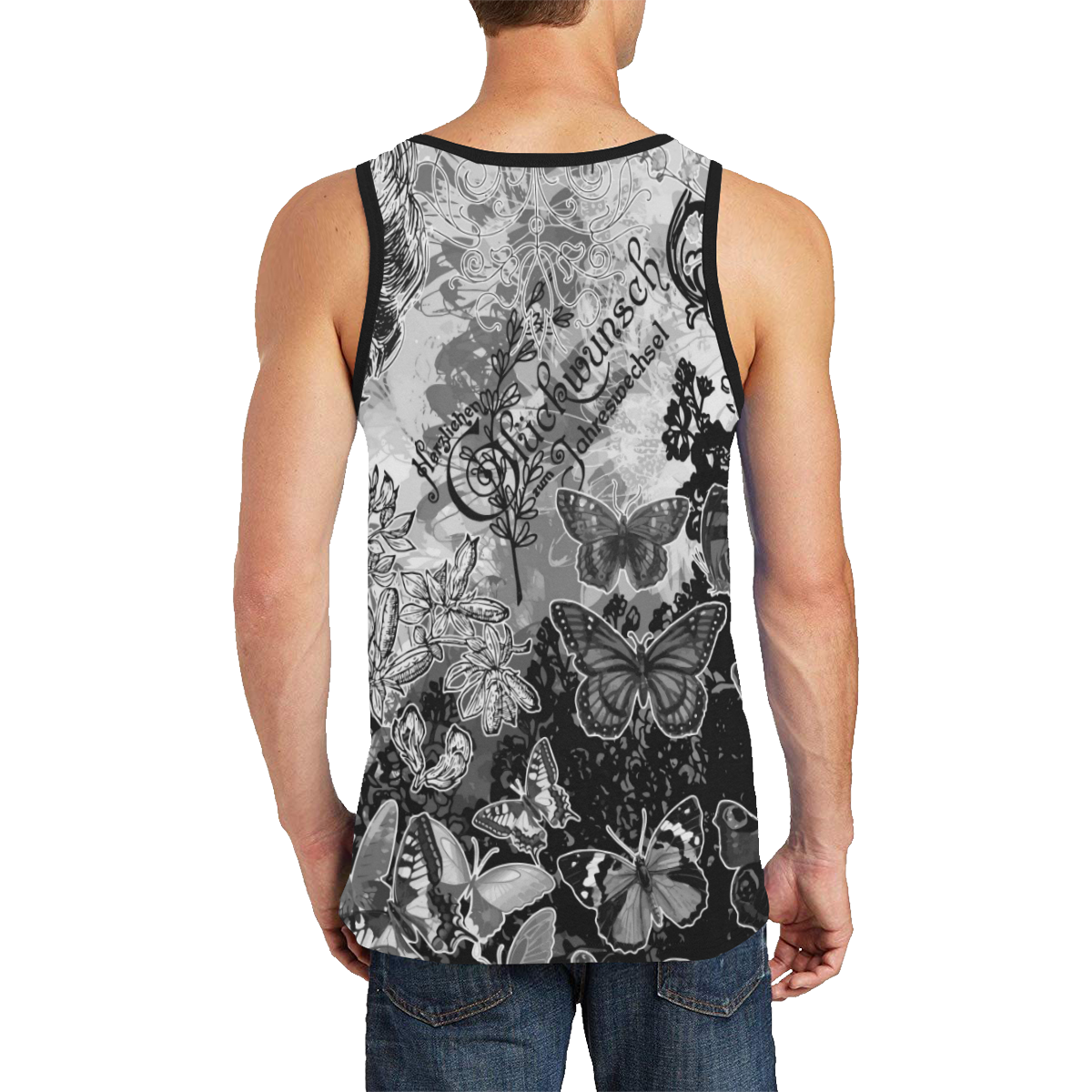 Lady and butterflies Men's All Over Print Tank Top (Model T57)