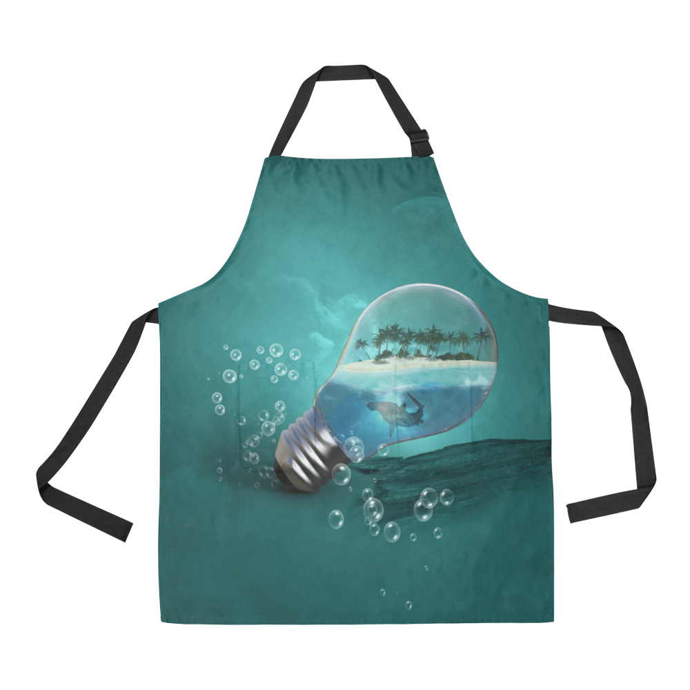 Awesome light bulb with island All Over Print Apron