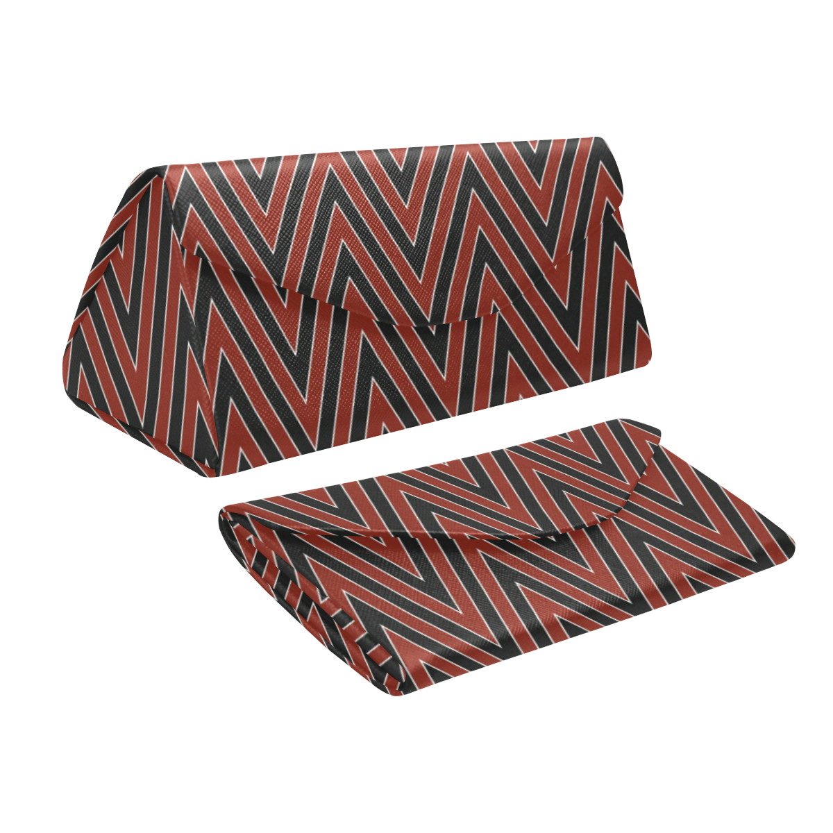 Red And Blue Chevrons Custom Foldable Glasses Case