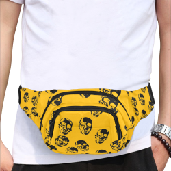 hot skulls, orange by JamColors Fanny Pack/Small (Model 1677)