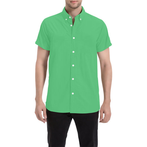 color Paris green Men's All Over Print Short Sleeve Shirt (Model T53)