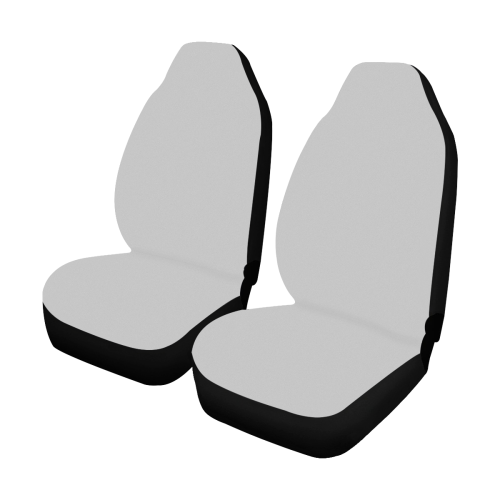 Scintillating Silver Solid Colored Car Seat Covers (Set of 2)