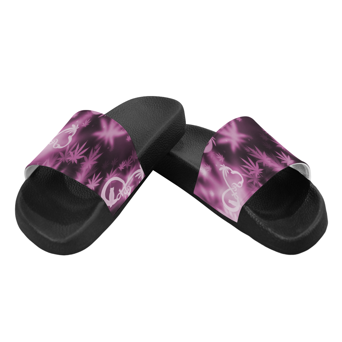 INFINITY PURPLE COSMOS Men's Slide Sandals (Model 057)