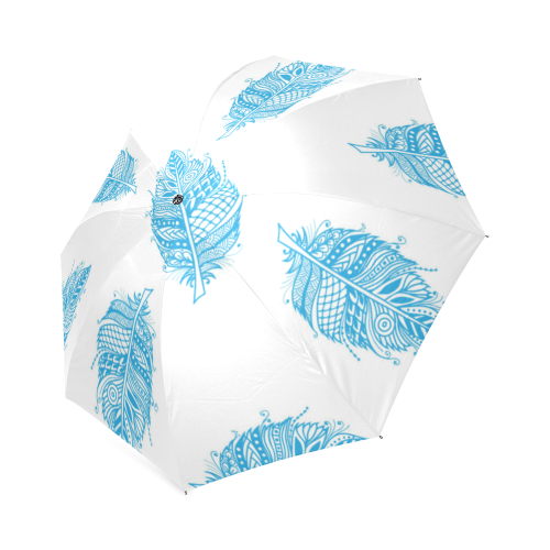 Blue Feathers Foldable Umbrella (Model U01)