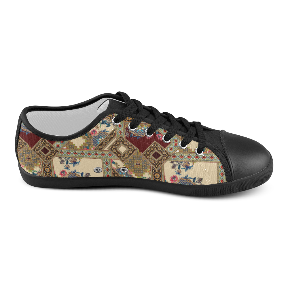 Luxury Abstract Design Canvas Shoes for Women/Large Size (Model 016)