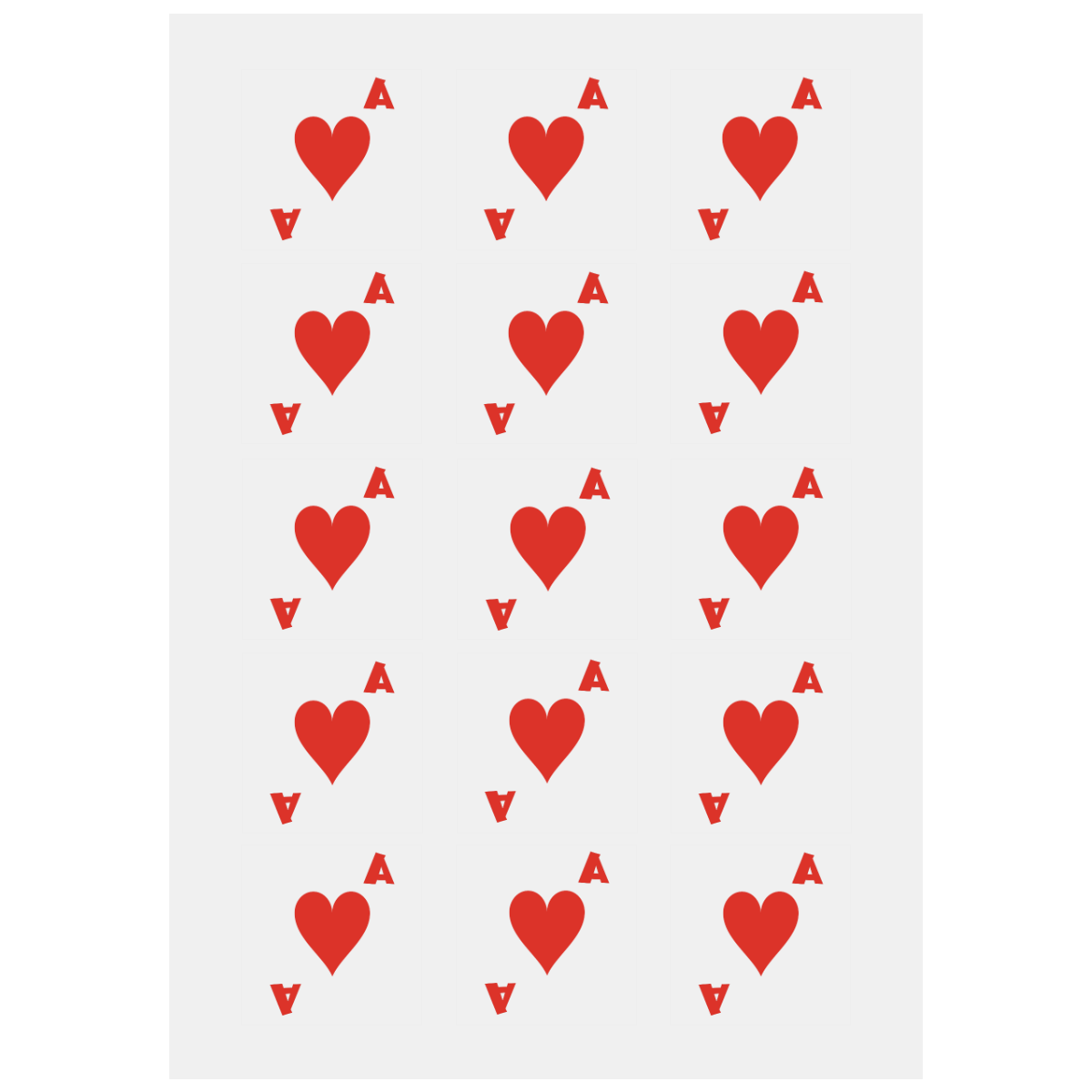 Playing Card Ace of Hearts Personalized Temporary Tattoo (15 Pieces)