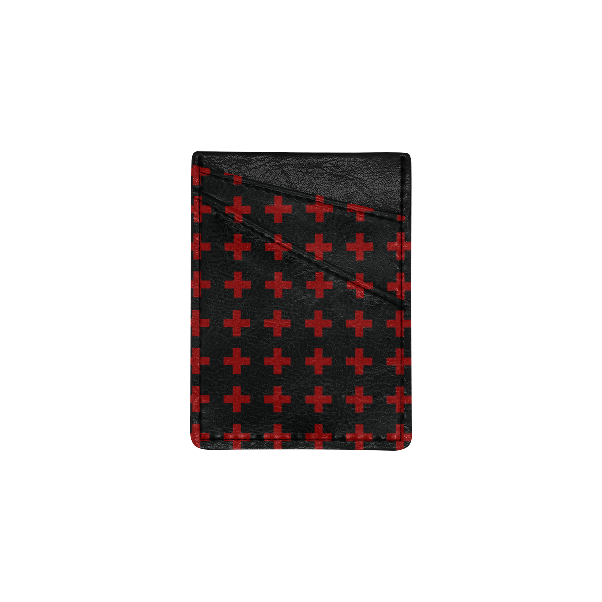 Punk Rock Style Red Crosses Pattern Design Rock Style Cell Phone Card Holder