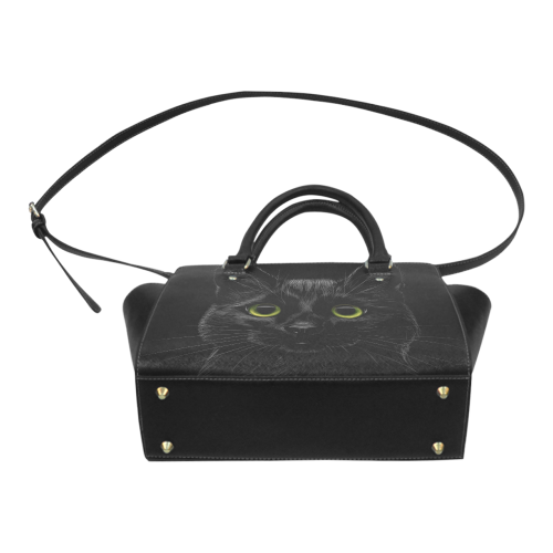 Black Cat Classic Shoulder Handbag (Model 1653)