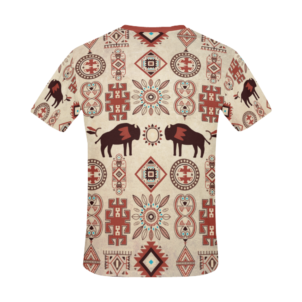 American Native Buffalo All Over Print T-Shirt for Men/Large Size (USA Size) Model T40)