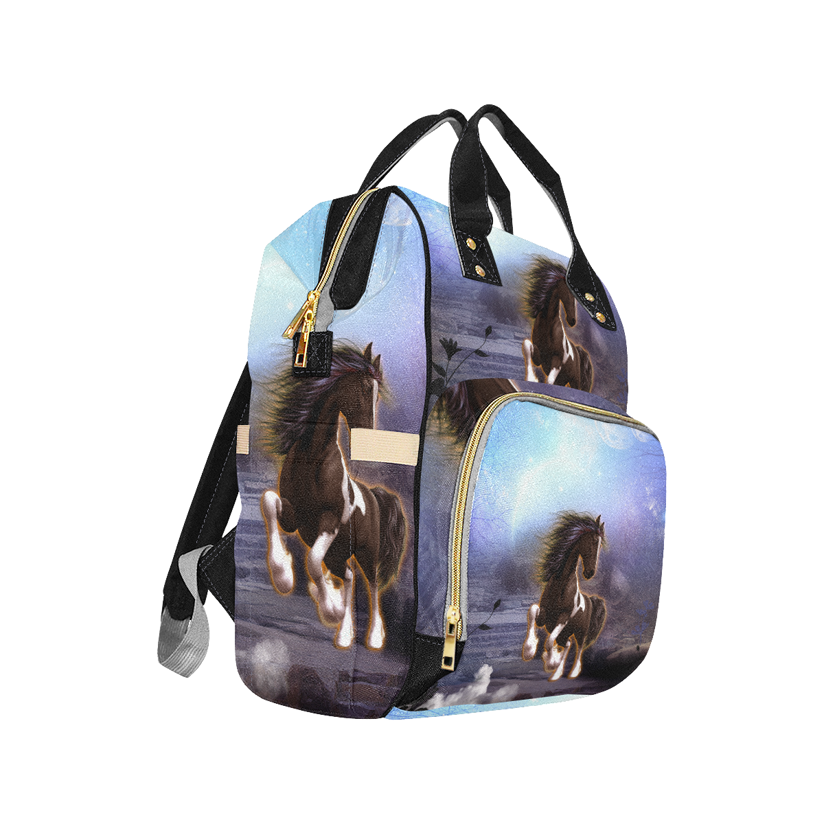 Wonderful horse Multi-Function Diaper Backpack/Diaper Bag (Model 1688)