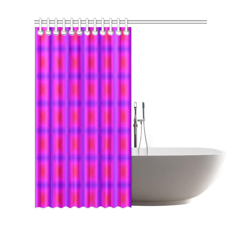Pink purple multicolored multiple squares Shower Curtain 69"x70"