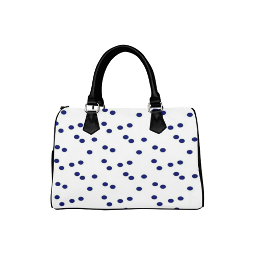 Blue Diamond Glitter Scattered Polka Dots Design Boston Handbag (Model 1621)