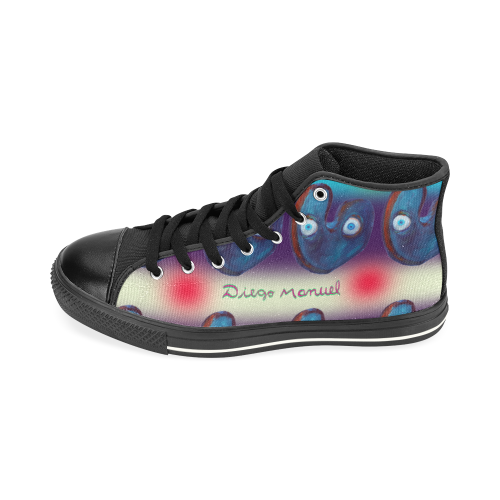 graffiti-real-19-tapiz-5 High Top Canvas Shoes for Kid (Model 017)