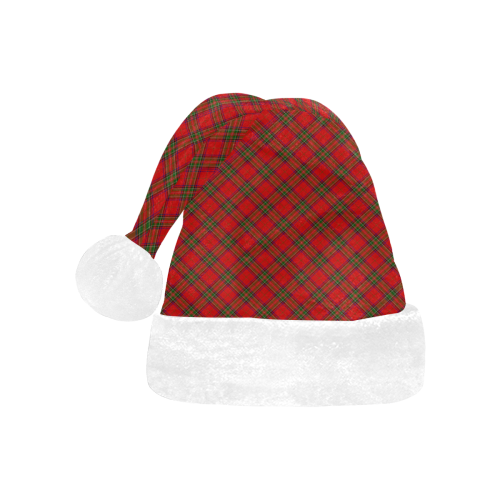 Christmas Red Tartan Plaid Pattern Santa Hat