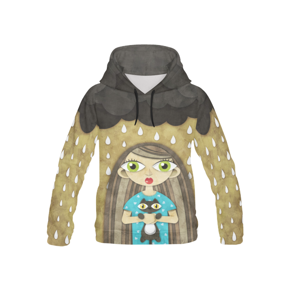 We Love Rain All Over Print Hoodie for Kid (USA Size) (Model H13)