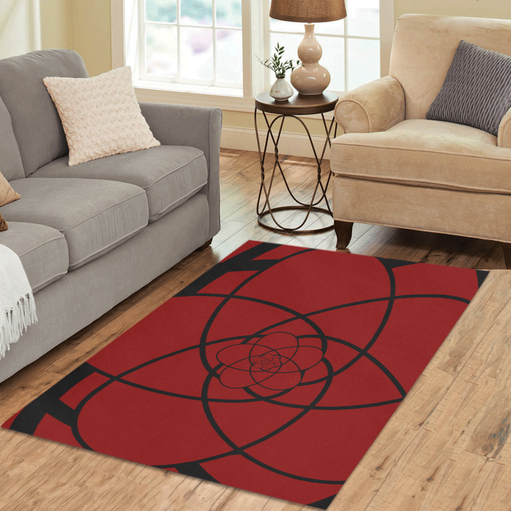 Abstract flower Area Rug 5'3''x4'