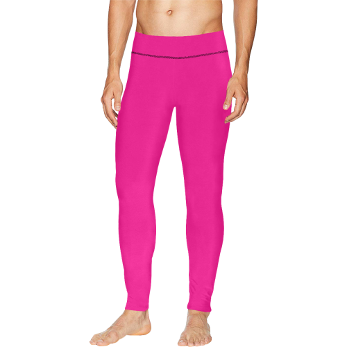 color deep pink Men's All Over Print Leggings (Model L38)