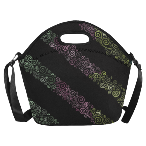 Psychedelic 3D Rainbow Ornaments Neoprene Lunch Bag/Large (Model 1669)