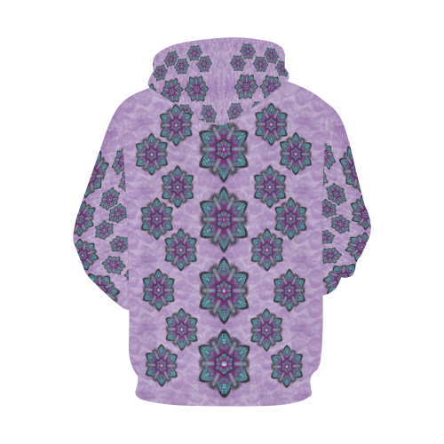a gift with flowers stars and bubble wrap All Over Print Hoodie for Women (USA Size) (Model H13)