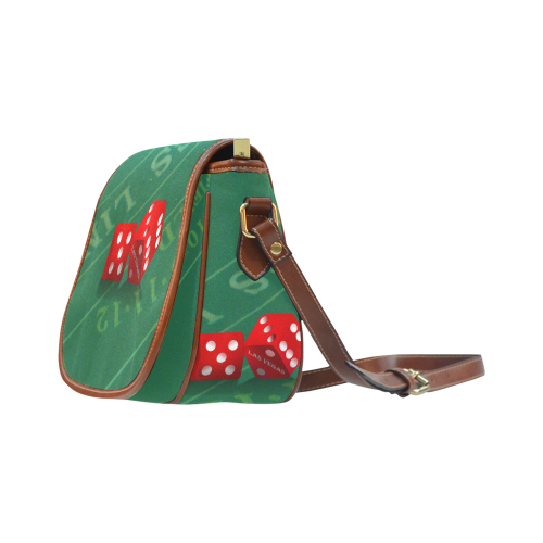 Las Vegas Dice on Craps Table Saddle Bag/Small (Model 1649) Full Customization