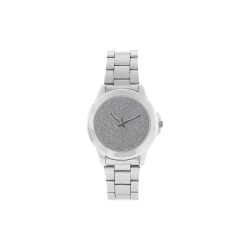 Silver Glitter Unisex Stainless Steel Watch(Model 103)