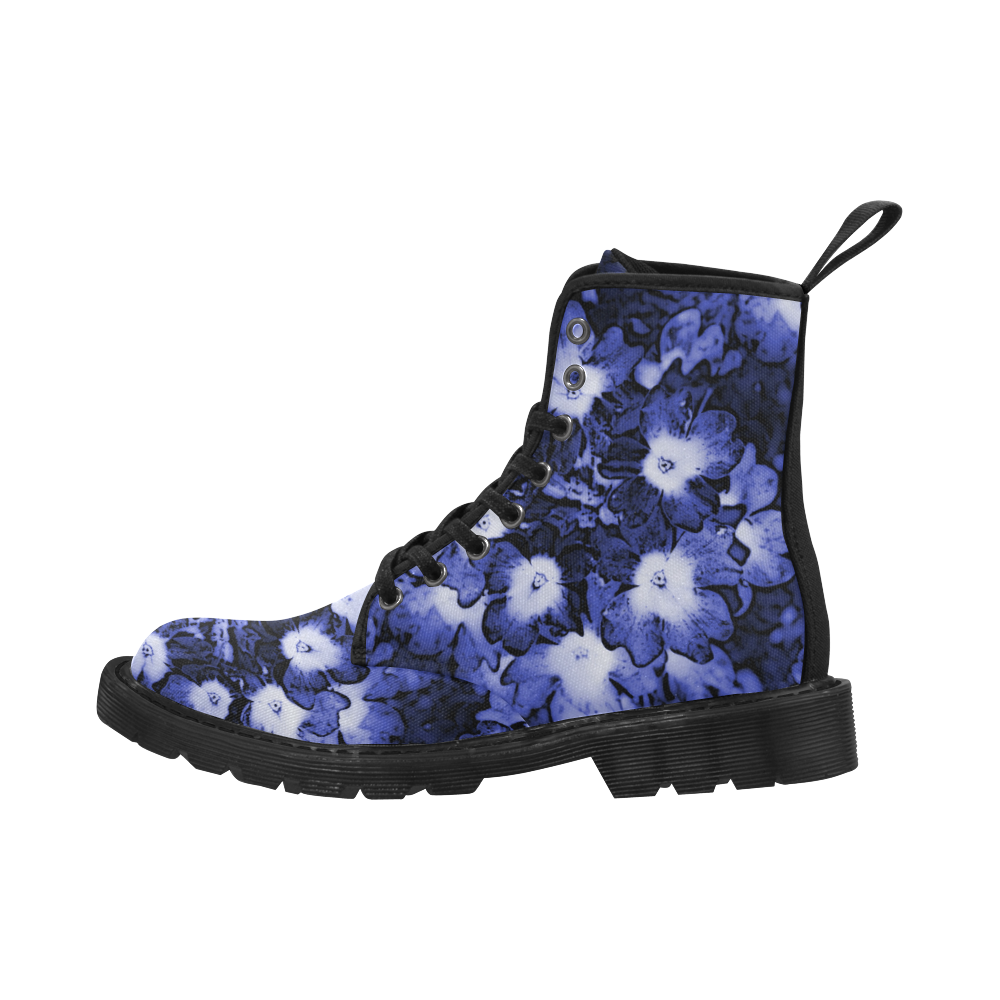 Midnight Floral Martin Boots for Women (Black) (Model 1203H)