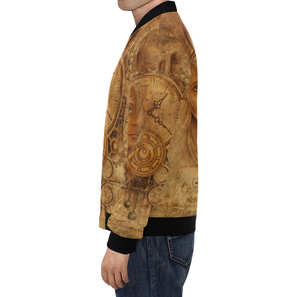 A Time Travel Of STEAMPUNK 1 All Over Print Bomber Jacket for Men/Large Size (Model H19)