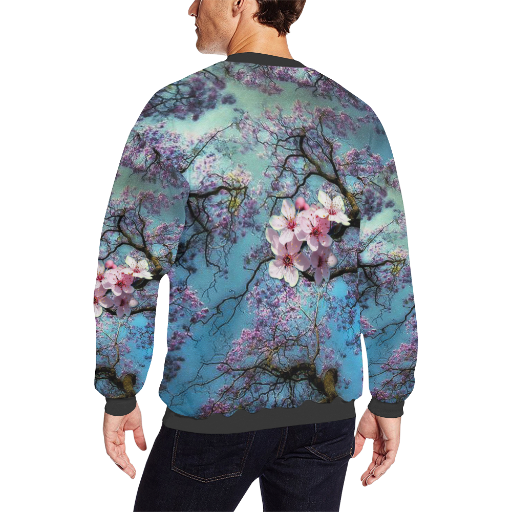 Cherry blossomL All Over Print Crewneck Sweatshirt for Men/Large (Model H18)