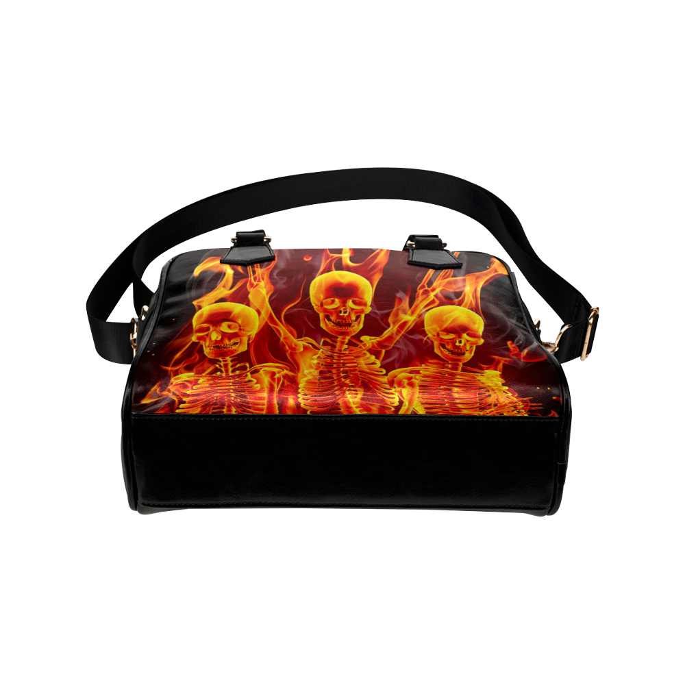 Awesome Fire Skulls Design Darkstar Shoulder Handbag (Model 1634)