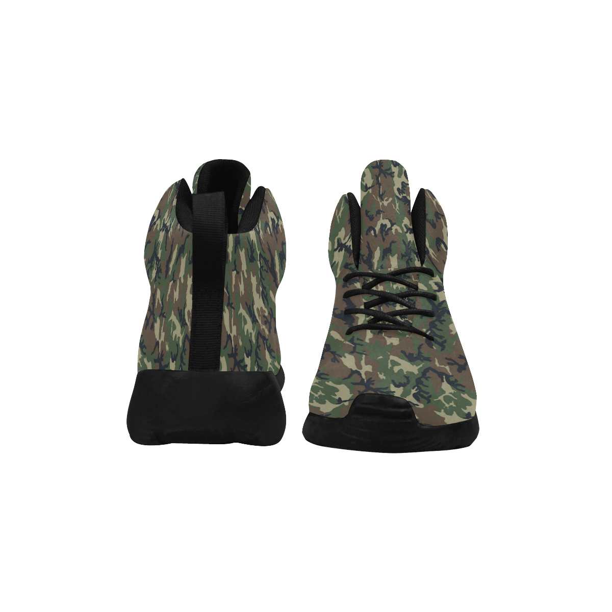 Woodland Forest Green Camouflage Women's Chukka Training Shoes/Large Size (Model 57502)