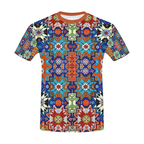 Armenian Colorful Folk Art All Over Print T-Shirt for Men/Large Size (USA Size) Model T40)
