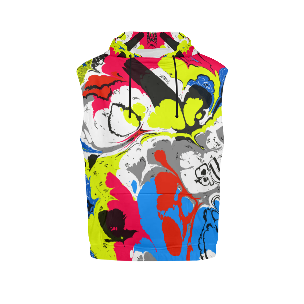 Colorful distorted shapes2 All Over Print Sleeveless Hoodie for Men (Model H15)