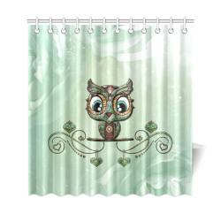 Cute little owl, diamonds Shower Curtain 69"x72"