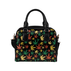 Cannabis Pattern Shoulder Handbag (Model 1634)