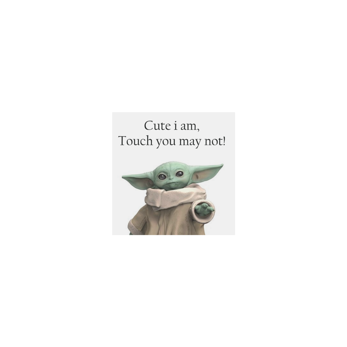 Baby Yoda No Touch Personalized Temporary Tattoo (15 Pieces)