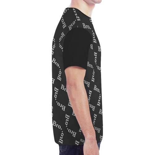 Bro. Diamond Pattern (White on Black) New All Over Print T-shirt for Men (Model T45)
