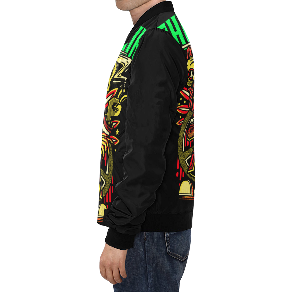 chaqueta de hombre diseño chillin All Over Print Bomber Jacket for Men (Model H19)