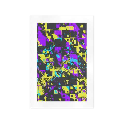Purple yelllow squares Art Print 13‘’x19‘’