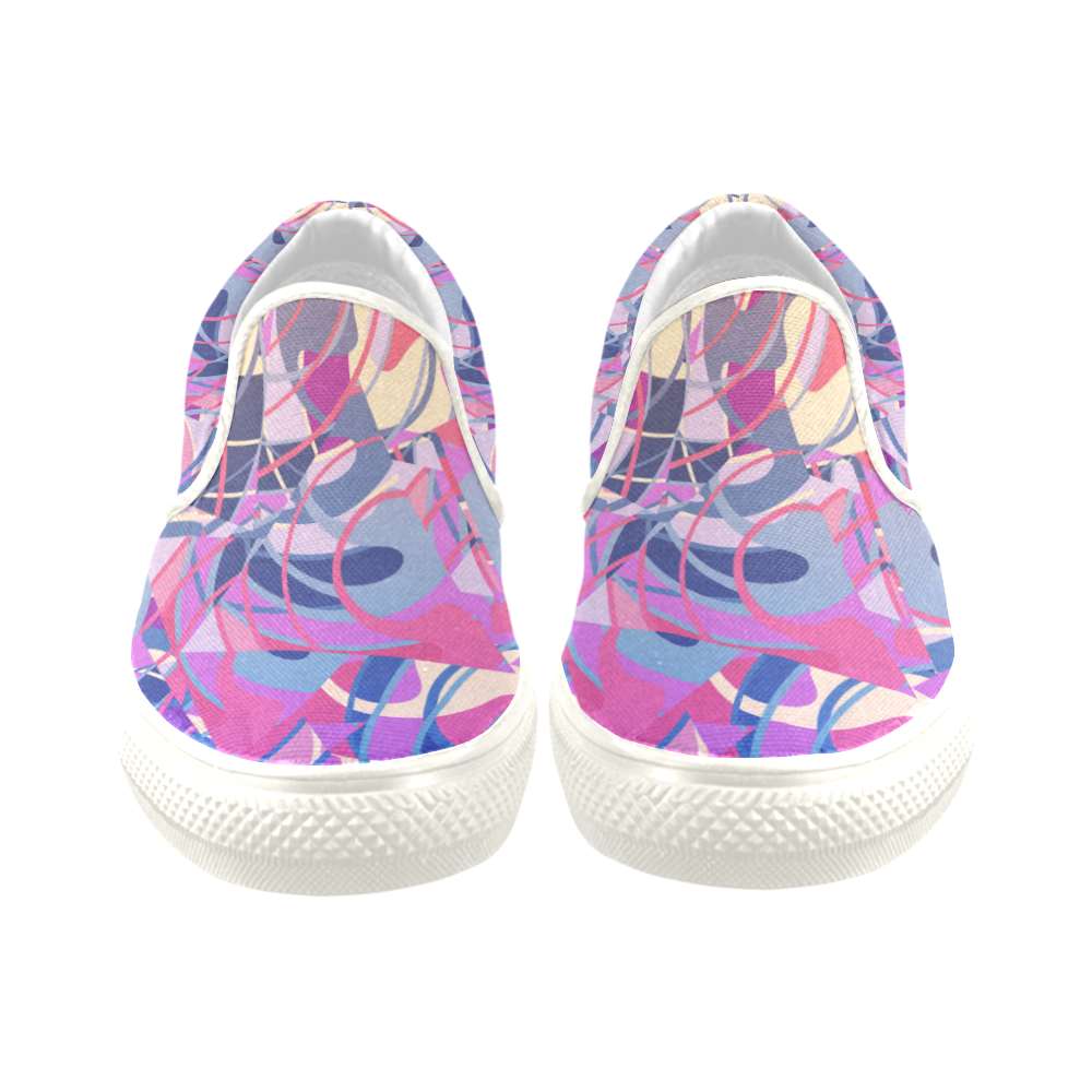 Summer Sunset Abstract * Purple Women's Unusual Slip-on Canvas Shoes (Model 019)