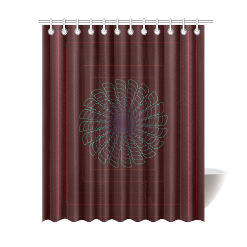 Tirquise flower on chocholate brown Shower Curtain 69"x84"